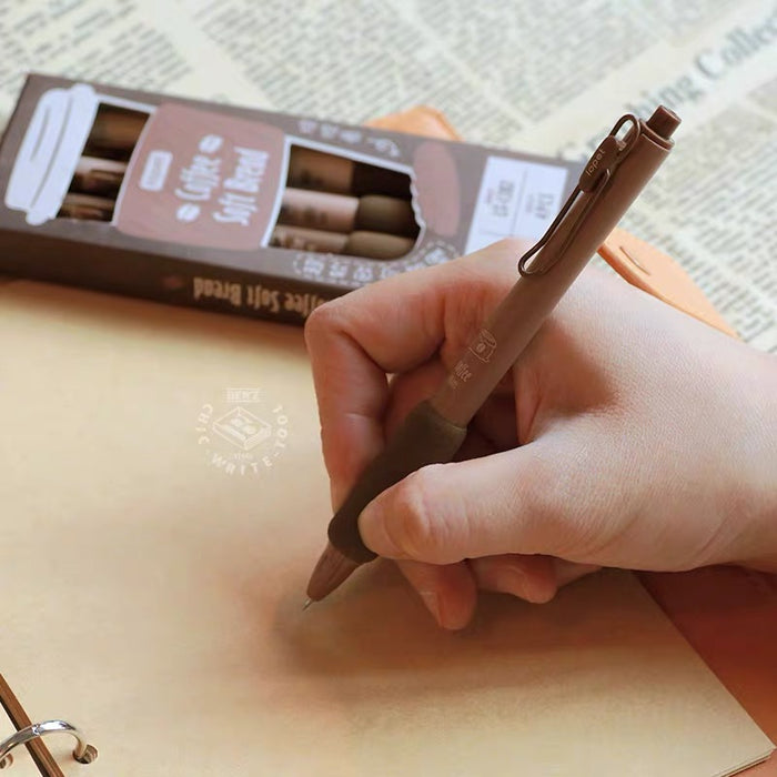 Coffee Soft Bread gel pen 0.5 black 海绵握感缓解疲劳按动中性笔