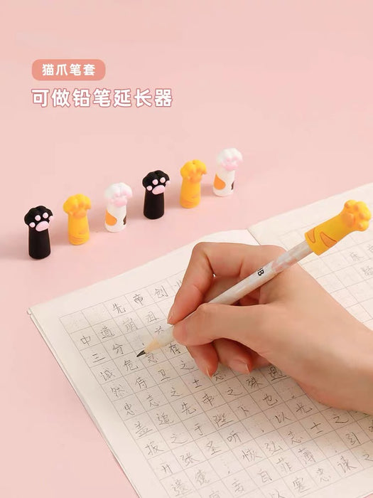 Cat Paw Shape Pencil Cap 可爱萌猫爪铅笔帽卡通铅笔套 儿童软硅胶保护套笔盖