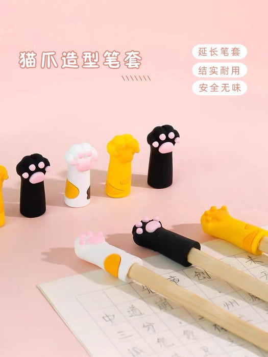 Cat Paw Shape Pencil Cap 可爱萌猫爪铅笔帽卡通铅笔套 儿童软硅胶保护套笔盖
