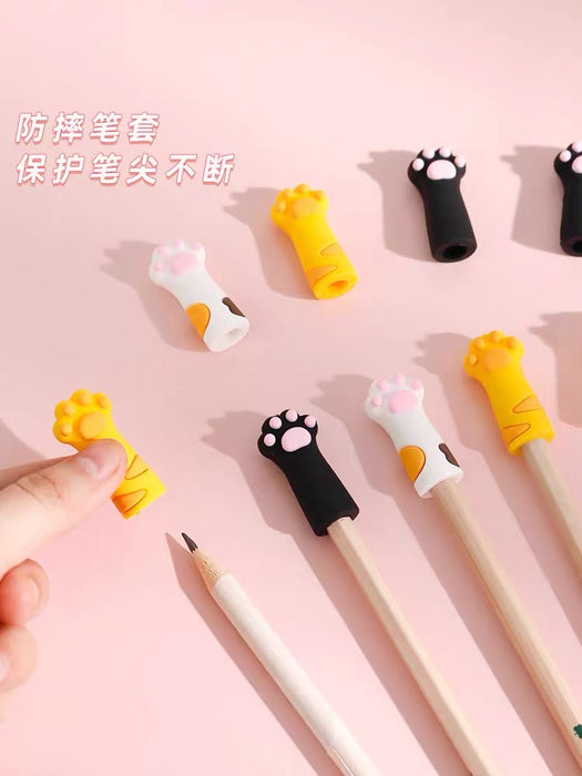 Cat Paw Shape Pencil Cap 可爱萌猫爪铅笔帽卡通铅笔套 儿童软硅胶保护套笔盖