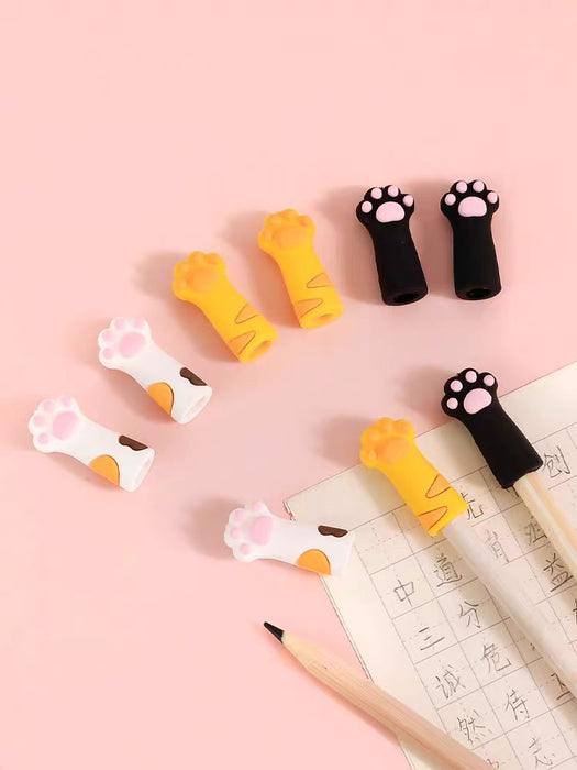 Cat Paw Shape Pencil Cap 可爱萌猫爪铅笔帽卡通铅笔套 儿童软硅胶保护套笔盖