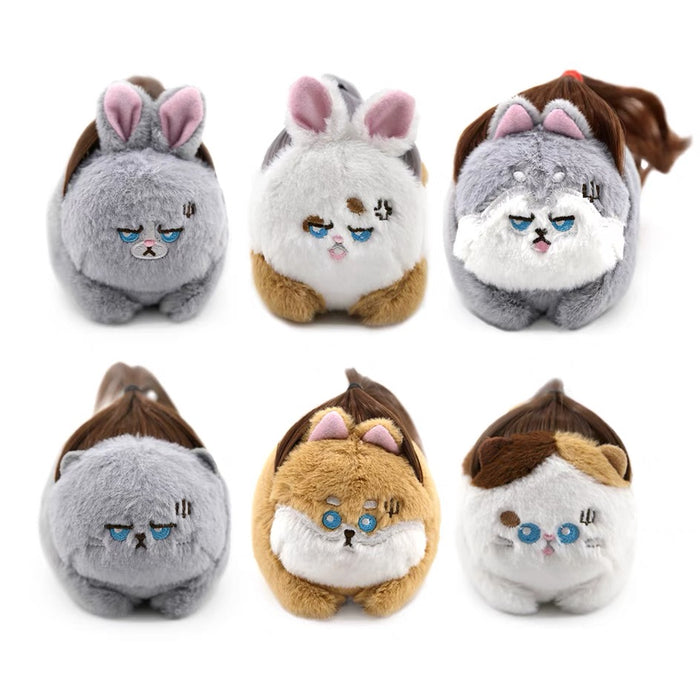 Plushy Cat Toy 臭屁宝宝假发发声毛绒玩具（颜色随机）