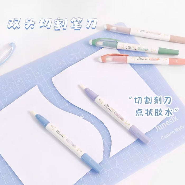Ceramic Carving Knife/Glue Pen 陶瓷刻刀点胶笔二合一卡通手帐工具笔刀点点胶