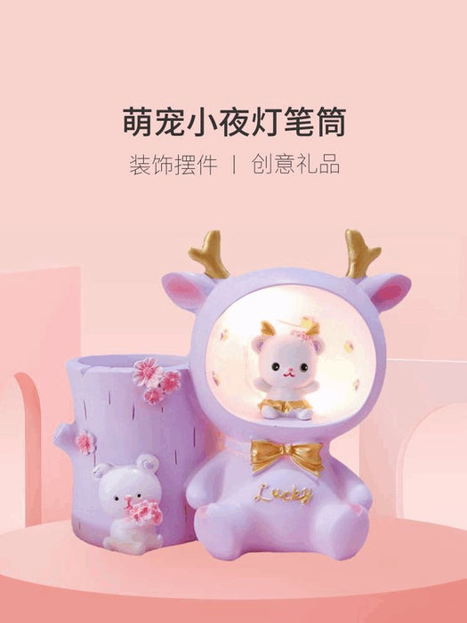 Cute Bear Pen Container with Nightlight萌熊笔筒小夜灯