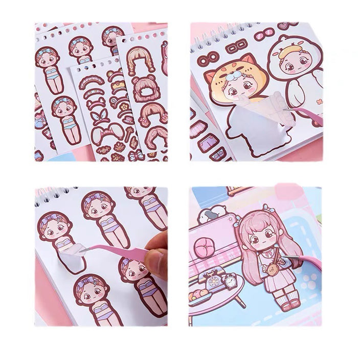 YOYOBULIN Dress-up Sticker Scrapbook 换装搭景贴纸本 呦呦酱系列 可爱少女心儿童换装手帐贴画