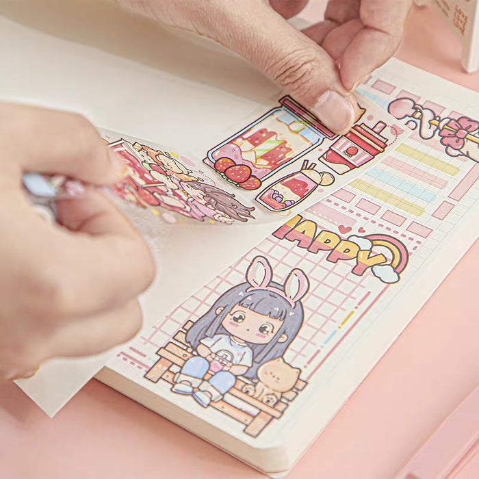 Decorative Blank Stickers 空白打底贴纸 手帐diy装饰白底贴纸少女心ins风装饰拼贴