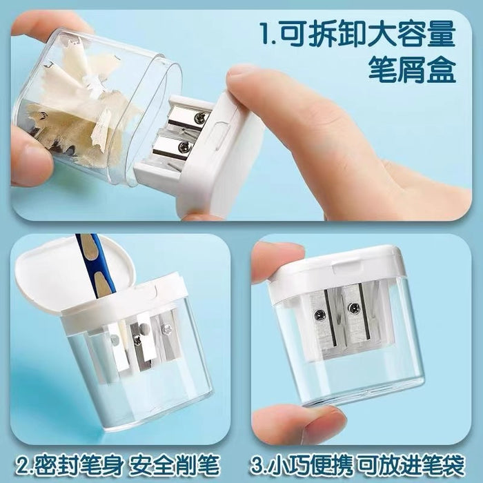 双孔削笔器卷笔刀 适用多种笔形