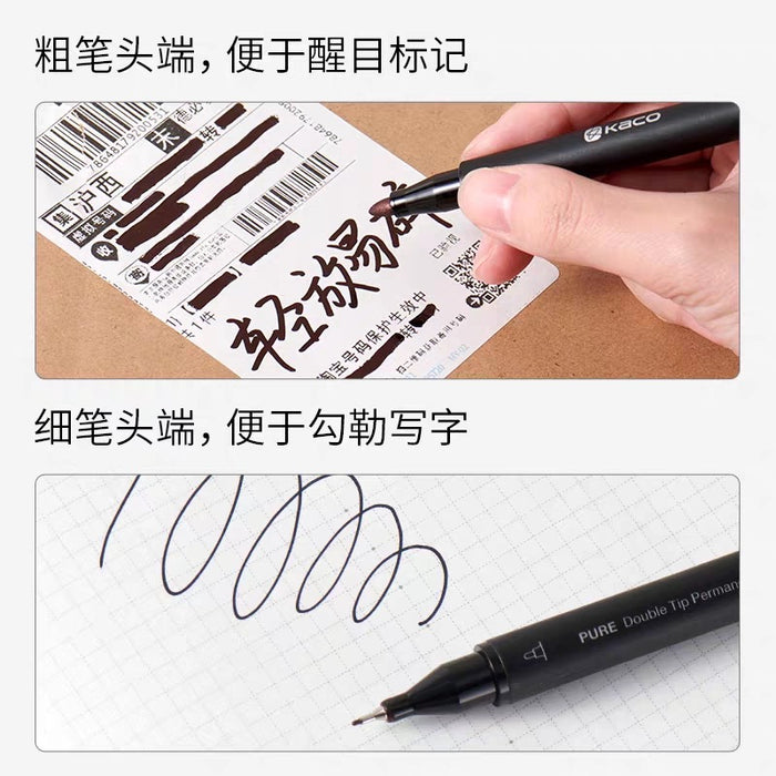 KACO PURE DOUBLE TIP PERMANENT MARKER - RED 书源 双头记号笔 红色