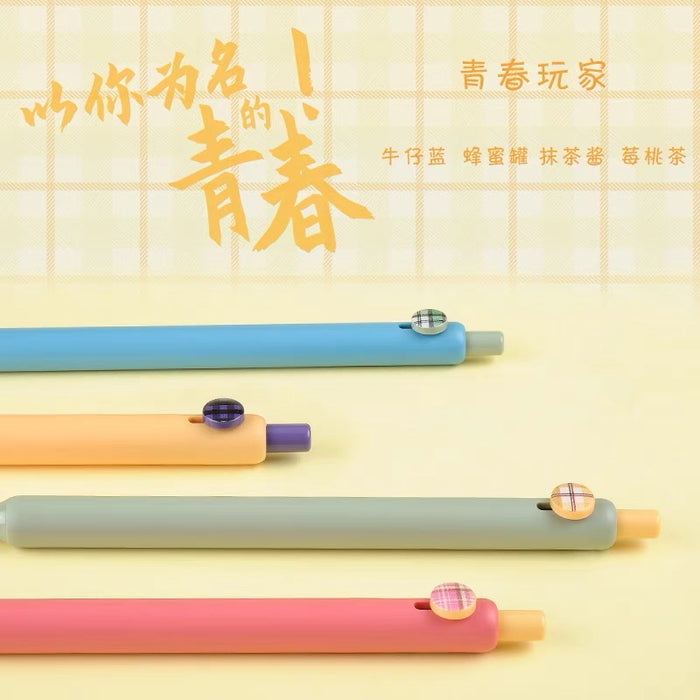 ZENNYTH Coco Gel Ink Pen Set 4pcs纽扣笔 青春玩家 套装 0.5黑色
