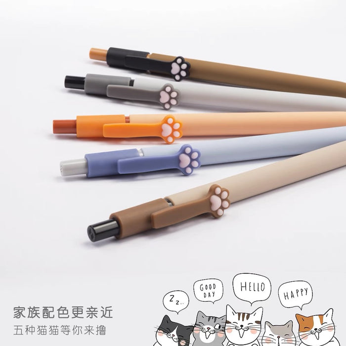 ZENNYTH Cat Paw Series Coco Gel Ink Pen Set 5pcs萌爪 套装 0.5黑色