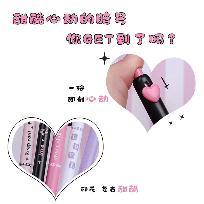 Coco Gel Ink Pen - Pink 纽扣笔 甜酷系列 套装 0.5黑色