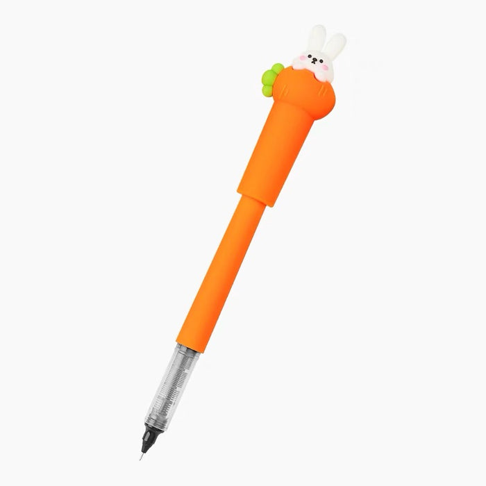 Ball Point Ink Pen with Rabbit Decoration - Black Ink 0.5mm 卡通兔子直液式走珠笔高颜值迷你可爱创意0.5黑色