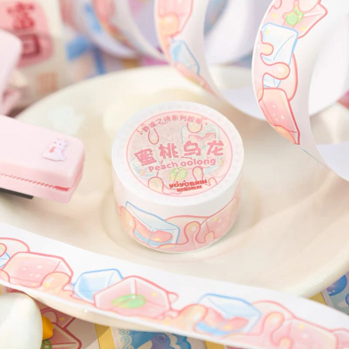 Artistic Decorative Tape 梦幻云朵手帐胶带贴纸 蜜桃乌龙