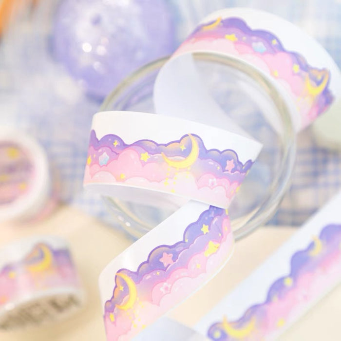 Artistic Decorative Tape 梦幻云朵手帐胶带贴纸 蜜桃乌龙