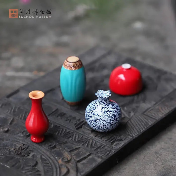 Artistic Fridge Magnet 苏州博物馆 陶冶之珍冷瓷冰箱贴 精美古窑器釉瓷器迷你花器