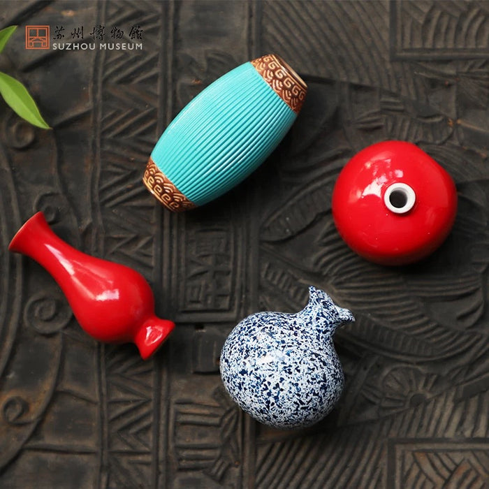 Artistic Fridge Magnet 苏州博物馆 陶冶之珍冷瓷冰箱贴 精美古窑器釉瓷器迷你花器