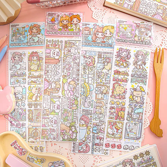 Artistic Decorative Tape手帐胶带贴纸分享装可爱人物少女 神秘国度2