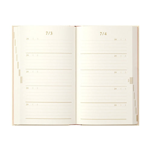MIDORI 5 Years Diary Embroidered Floral Pattern - Beige 366pages 日本MIDORI 5年连用日记刺绣本 米白色 366页