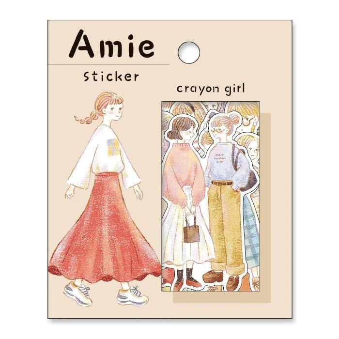 Mind Wave Flake Stickers - Amie Crayon Girl日本Mind Wave手帐装饰贴纸 蜡笔女孩