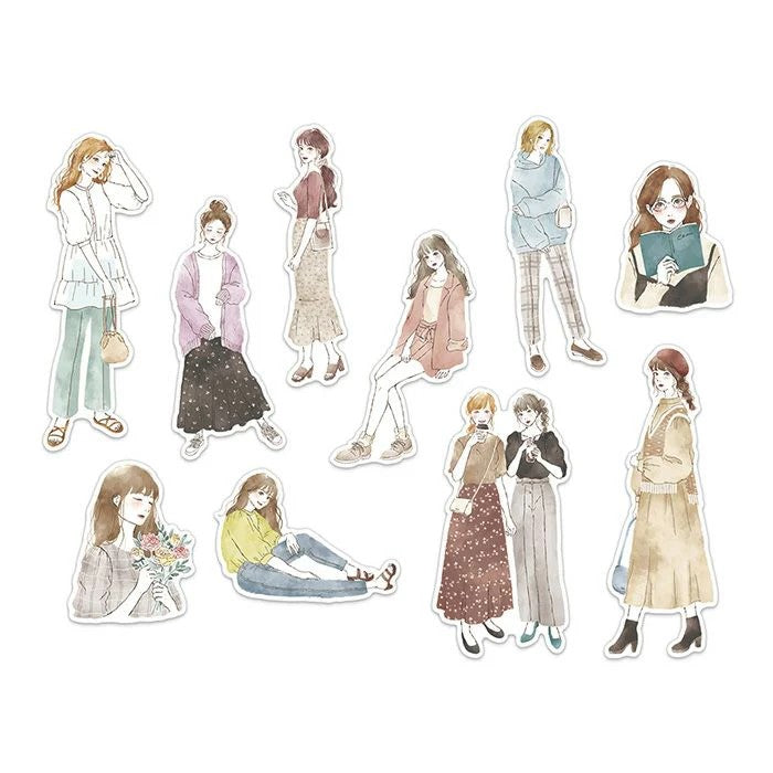 Mind Wave Flake Stickers - Amie Trend Girl日本Mind Wave手帐装饰贴纸 时尚女孩