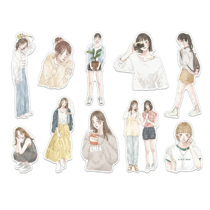 Mind Wave Flake Stickers - Amie Comic Girl日本Mind Wave手帐装饰贴纸 漫画女孩