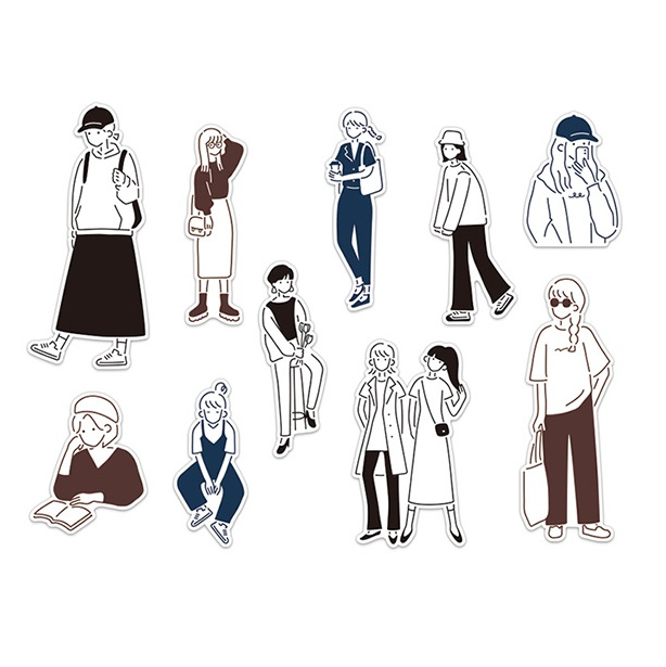 Mind Wave Flake Stickers - Amie Simple Girl日本Mind Wave手帐装饰贴纸 简单女孩