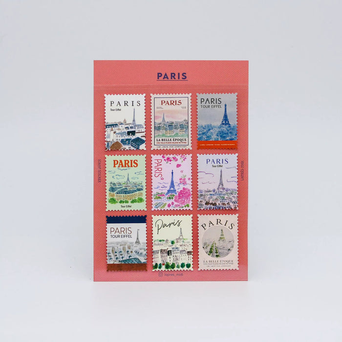 L'après-midi Postage Stamp Sticker - Paris 1 午后系列邮票造型贴纸 巴黎1