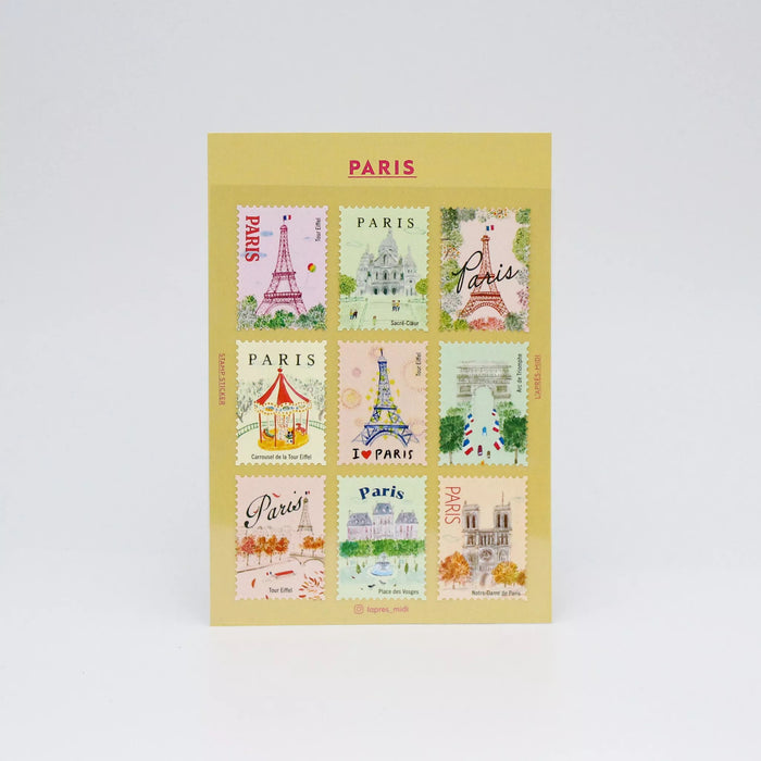 L'après-midi Postage Stamp Sticker - Paris 2 午后系列邮票造型贴纸 巴黎2