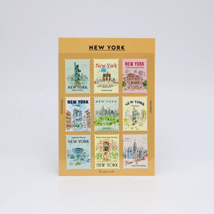 L'après-midi Postage Stamp Sticker - New York午后系列邮票造型贴纸 纽约