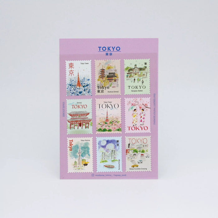 L'après-midi Postage Stamp Sticker - Tokyo午后系列邮票造型贴纸 东京
