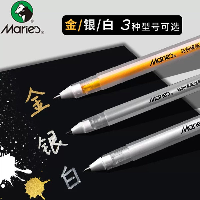MARIE'S  Highlight Pen Silver 0.8mm马利高光笔 银色