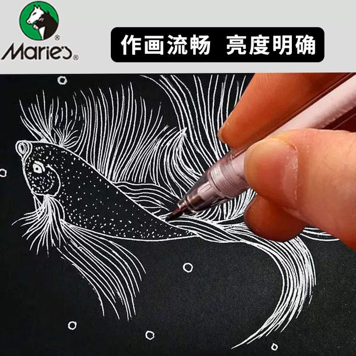 MARIE'S  Highlight Pen Silver 0.8mm马利高光笔 银色