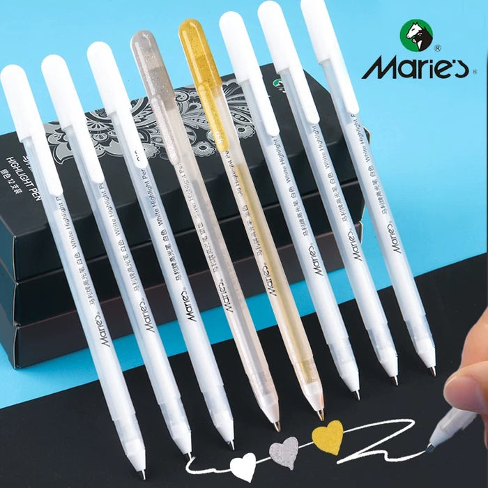 MARIE'S  Highlight Pen Silver 0.8mm马利高光笔 银色