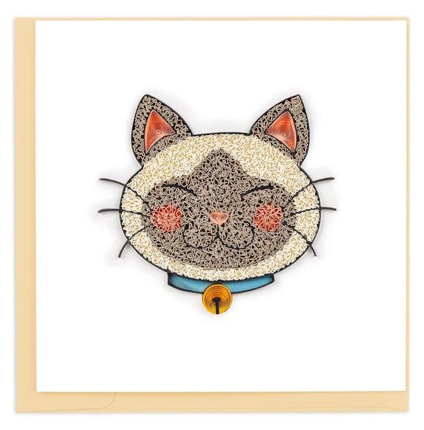 Quilled Kawaii Cat Greeting Card衍纸风可爱猫咪贺卡