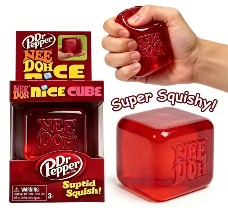 NeeDoh Dr Pepper Nice Cube — Limited Edition Sensory Squeeze Toy NeeDoh 胡椒博士联名软胶方块 — 限量款解压捏捏乐玩具