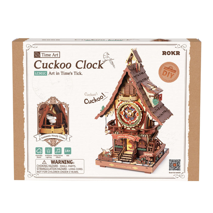 ROKR Cuckoo Clock Mechanical 3D Wooden Puzzle LC901C  若客3D立体拼图 布谷鸟钟