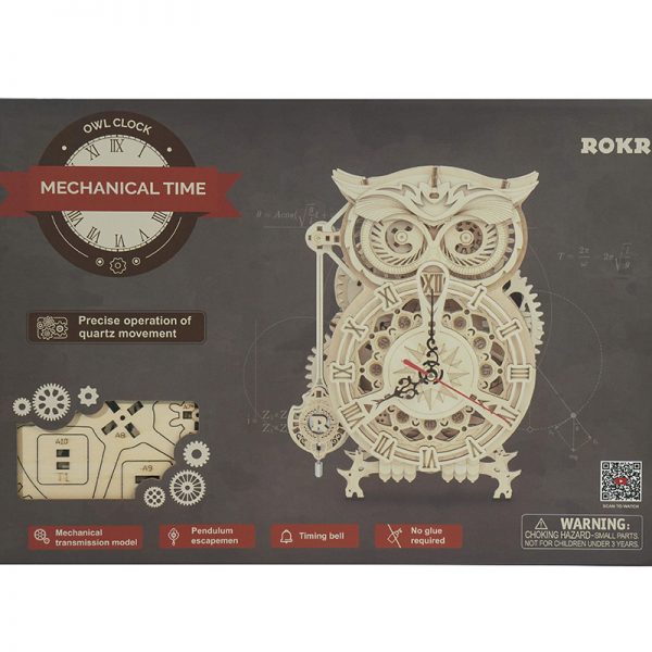 ROKR Owl clock LK503 3D Wooden Puzzle 若客DIY手工拼装模型 LK503 猫头鹰座钟