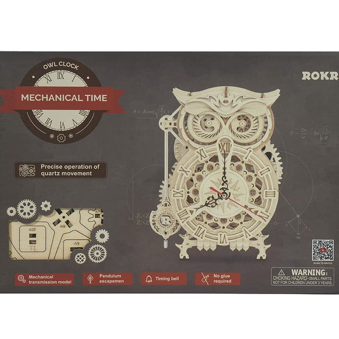 ROKR Owl Clock LK503 若客DIY手工拼装模型 LK503猫头鹰座钟