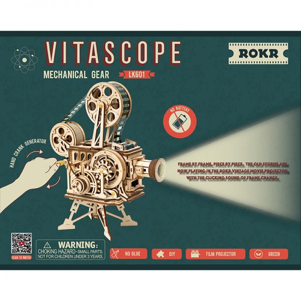 ROKR Vitascope LK601 3D Wooden Puzzle 若客DIY手工拼装模型 LK601 老式放映机