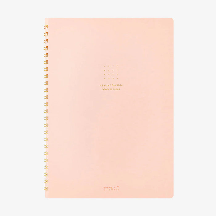 Midori Soft Color Notebook - A5 - Dot Grid - Pink日本MIDORI软皮记事本A5 粉色