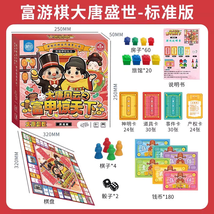 YULEFANG Board Game：Tang Dynasty 愚乐坊富游棋 大唐风云之富甲惊天下 标准版