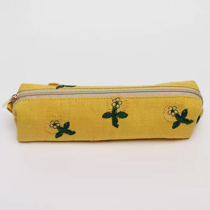 TIME AND PLACE Fabric Pen Bag - Yellow Sunflower 此时此地布艺笔袋 黄色向日葵