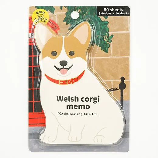 Greeting Life Animal Style Memos - Corgi 动物模切便签 柯基