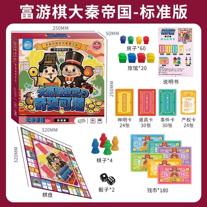 YULEFANG Board Game：Qin Dynasty 愚乐坊富游棋 大秦掘金史之奇货可居 标准版