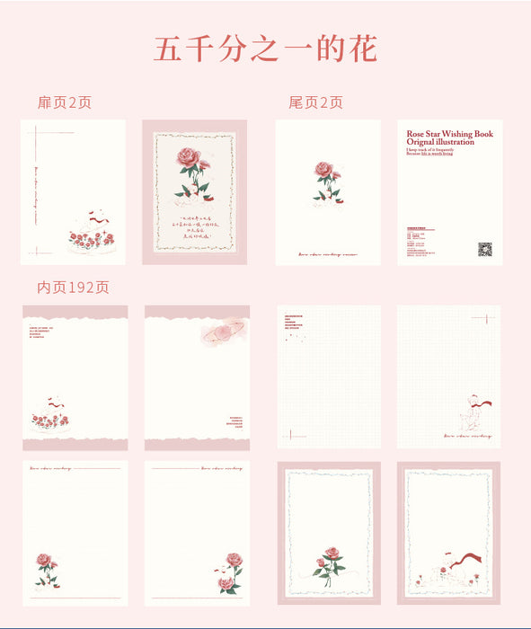 MR.PAPER Rose Star Wishing Series Hardcover Notebook 纸先生 玫瑰星愿系列精装本 五千分之一的花