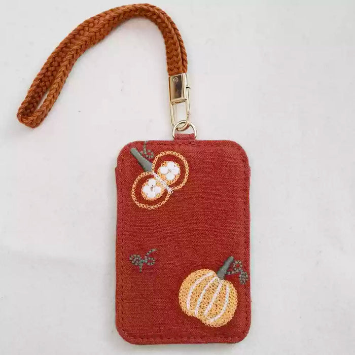 TIME AND PLACE Fabric Card Holder - Red Pumpkin 此时此地 布艺卡套 红南瓜