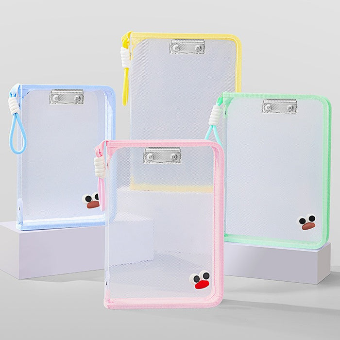 LOMI HOLDER MATE Transparent Document Folder - A4,Yellow LOMI透明拉链式资料收纳袋 A4 黄色