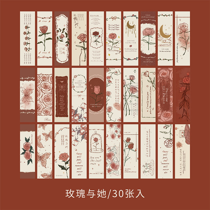 MR.PAPER Rose Universe Bookmarks 30pcs纸先生玫瑰宇宙盒装书签 30枚