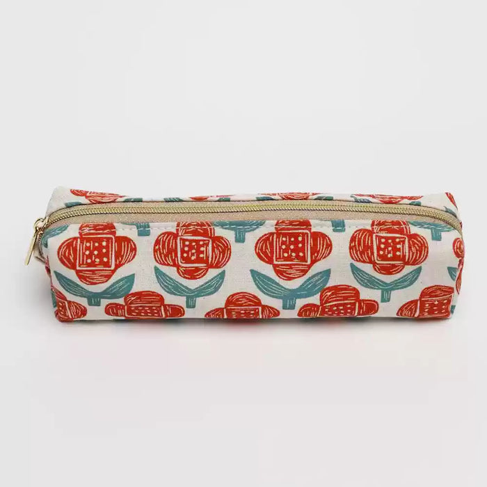 TIME AND PLACE Fabric Pen Bag - Red Flower 此时此地布艺笔袋 小红花