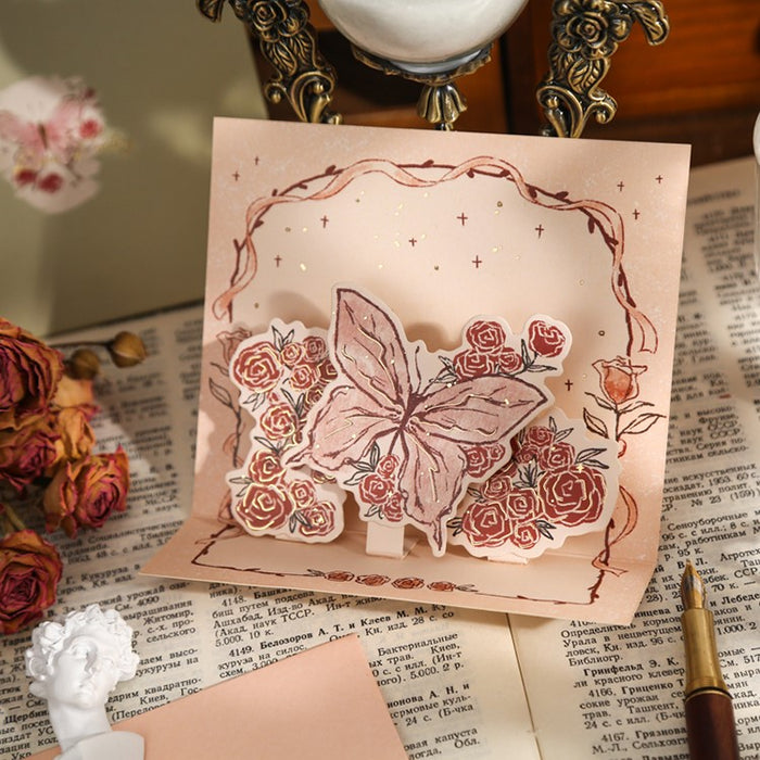 MR.PAPER Rose Series 3D Gift Card 纸先生玫瑰系列立体贺卡 蝶与花海